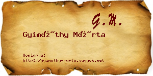 Gyimóthy Márta névjegykártya